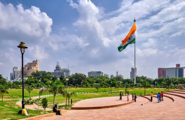 Yeni Delhi / Hindistan - 19 Eylül 2019: Yeni Delhi 'deki Connaught Place Central Park