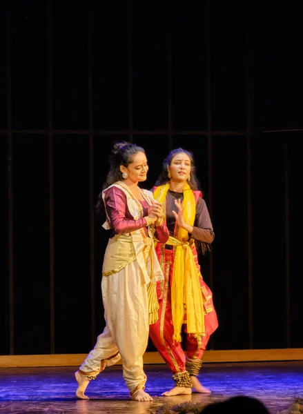Delhi Índia Setembro 2019 Apresentação Clássica Dança Indiana Kathak Nova — Fotografia de Stock