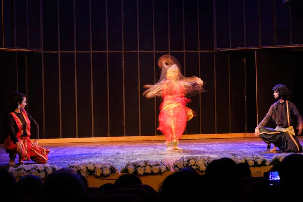 Delhi Índia Setembro 2019 Apresentação Clássica Dança Indiana Kathak Nova — Fotografia de Stock