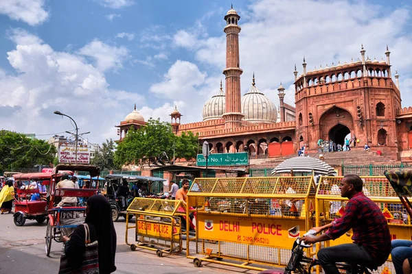 Delhi Índia Setembro 2019 Vista Rua Masjid Jahan Numa Jama — Fotografia de Stock