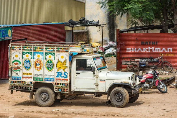 Jaipur Rajastán India Septiembre 2019 Camión Indio Coloridamente Decorado Una — Foto de Stock