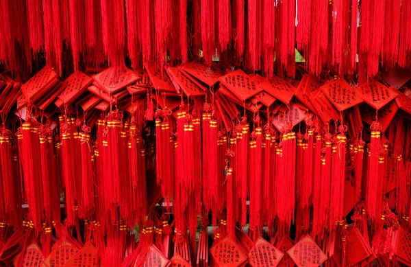 Qufu Provincie Šan Tung Čína Října 2018 Červené Dřevěné Modlitební — Stock fotografie