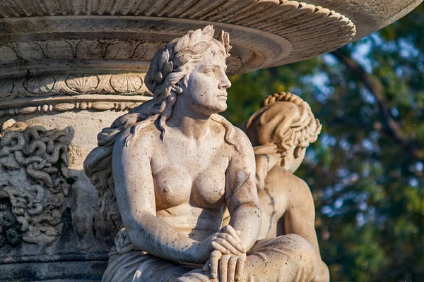 Künstlerische Details Danubius Brunnen Erzsebet Platz Budapest Ungarn — Stockfoto