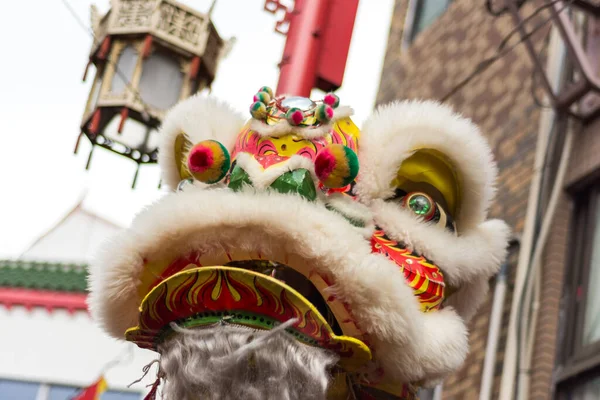 Danse Traditionnelle Dragon Lors Célébration Nouvel Lunaire Chinatown Kobe Préfecture — Photo