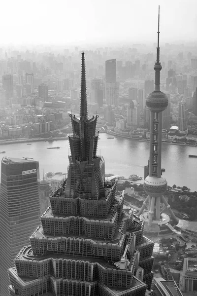 Çin Başkenti Şangay Batı Nanjing Yolu Ndaki Jingan Tapınağı Tarihi — Stok fotoğraf