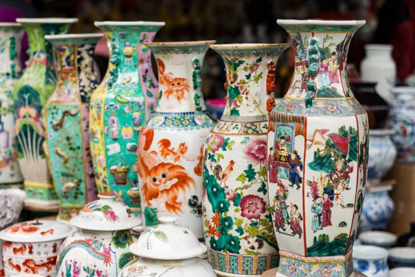 Porcelain at the Panjiayuan Antique Market, Beijing Antique Market, Beijings biggest and best known arts, crafts, and antiques flea market selling second hand goods
