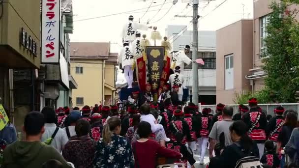 Tajiri Osaka Japan Oktober 2017 Firande Den Traditionella Höstfestivalen Tajiri — Stockvideo