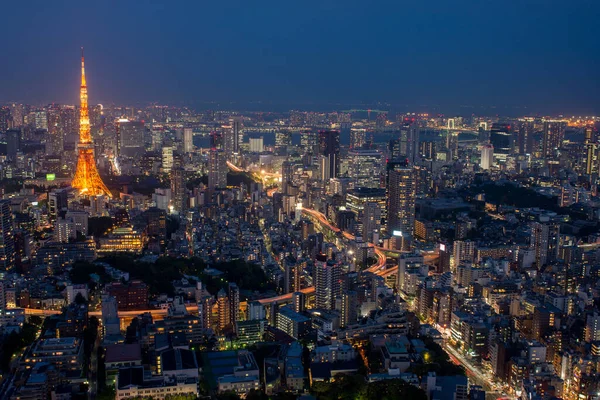 Tokio Japan April 2018 Tokio Toren Tokio Stadsgezicht Nachts Uitzicht — Stockfoto