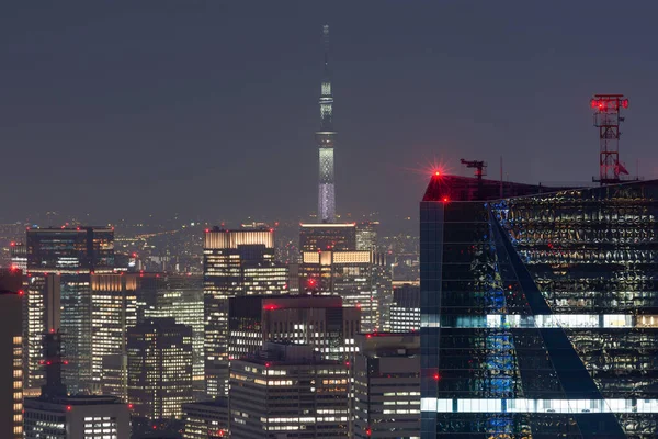 Tokio Japan April 2018 Tokios Stadtbild Bei Nacht Mit Dem — Stockfoto