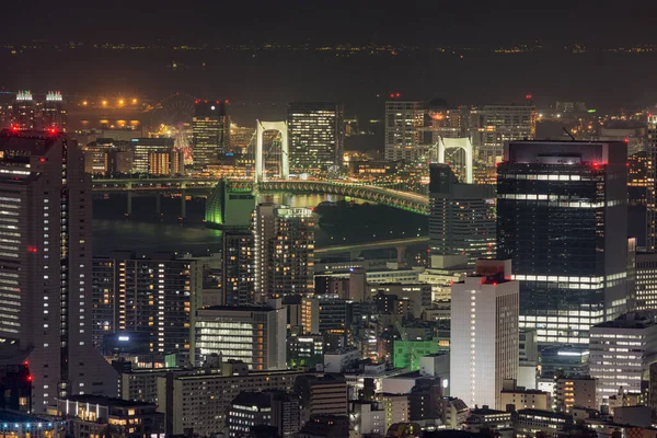 Ponte Dell Arcobaleno Tokyo Notte Vista Dalla Torre Mori Roppongi — Foto Stock
