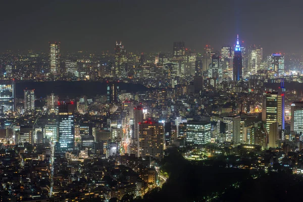Paesaggio Urbano Tokyo Notte Vista Dal Ponte Osservazione Della Torre — Foto Stock