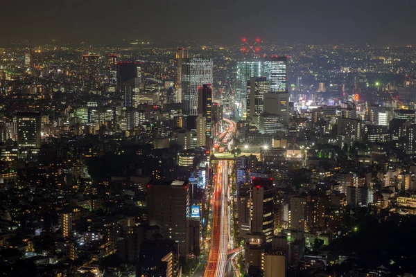 Tokio Paisaje Urbano Por Noche Vista Desde Plataforma Observación Roppongi — Foto de Stock