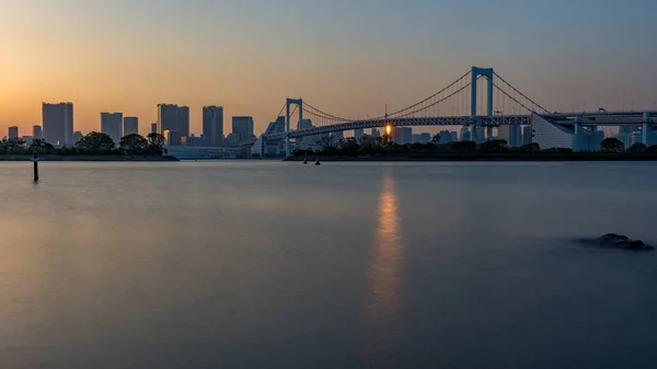 Vista Panoramica Del Ponte Rainbow Nella Baia Tokyo Del Paesaggio — Foto Stock