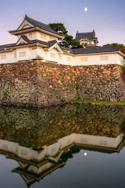 Château Kishiwada Château Chikiri Reflétant Dans Les Douves Eau Ville — Photo