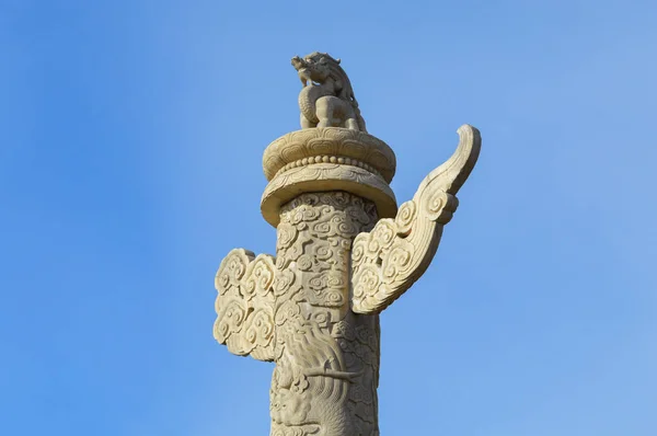 Beijing China January 2014 Huabiao Ceremonial Column Front Tiananmen Beijing — Stock Photo, Image