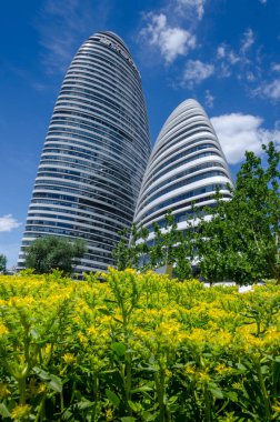 Pekin / Çin - 11 Haziran 2016: Wangjing SOHO ofis kompleksi Pekin, Çin