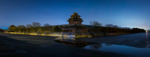 Panoramisch Uitzicht Noordwestelijke Toren Muren Van Verboden Stad Palace Museum — Stockfoto