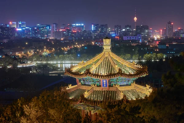 Beijing China Maart 2016 Nachtzicht Van Beijing Skyline Van Het — Stockfoto