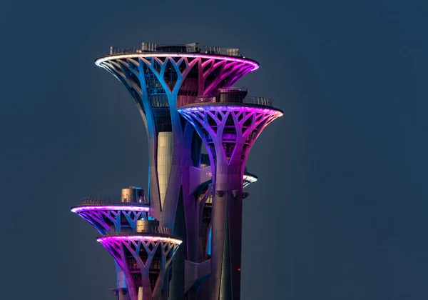 Beijing Kina September 2015 Nattutsikt Över Olympic Park Observation Tower — Stockfoto