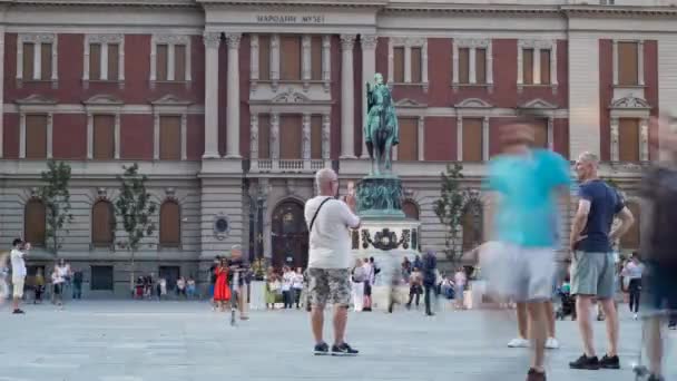 Belgrad Serbia Septembrie 2019 Time Lapse Piața Republicii Din Belgrad — Videoclip de stoc