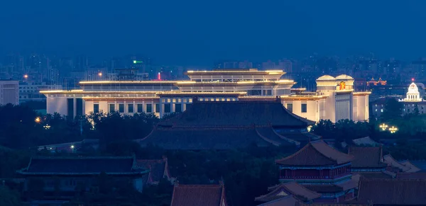 Beijing China Juni 2015 Downtown Beijing Met Verboden Stad Verlicht — Stockfoto