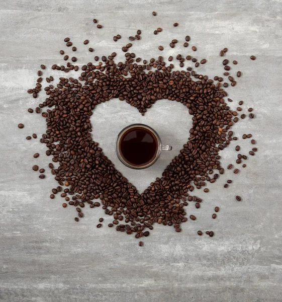 Coffee Beans Heart Shape Decoration — Stock Photo, Image