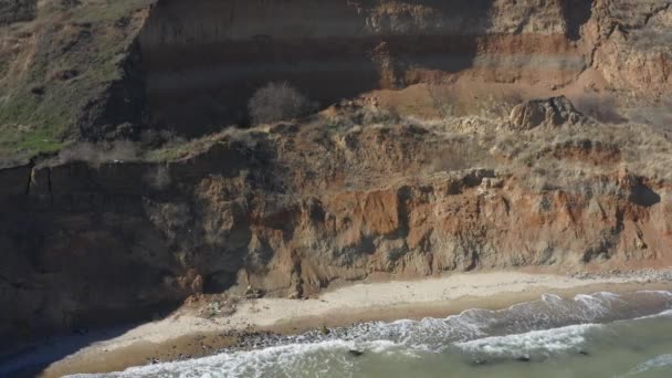 Part Coastline Black Sea Coast Odessa Ukraine Landslide Zone Ruined — 비디오