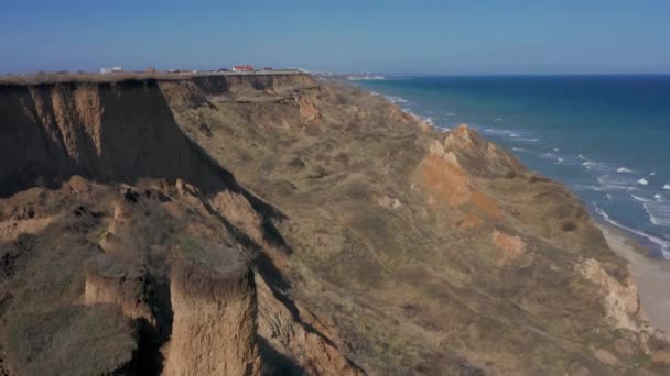 Part Coastline Black Sea Coast Odessa Ukraine Landslide Zone Ruined — Stok video