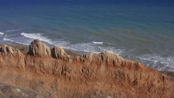 Část Pobřeží Černomořském Pobřeží Nedaleko Oděsy Ukrajina Sesuv Půdy Zničené — Stock video
