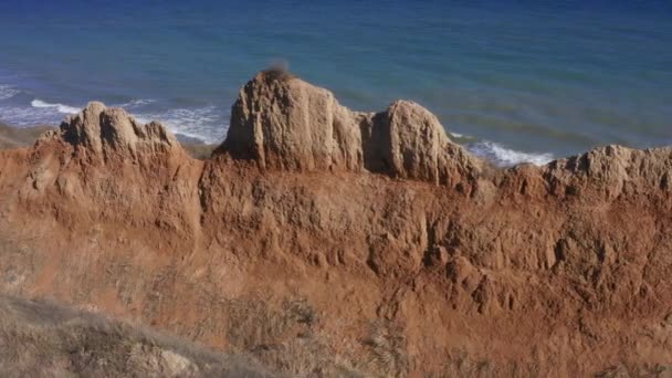 Part Coastline Black Sea Coast Odessa Ukraine Landslide Zone Ruined — 비디오