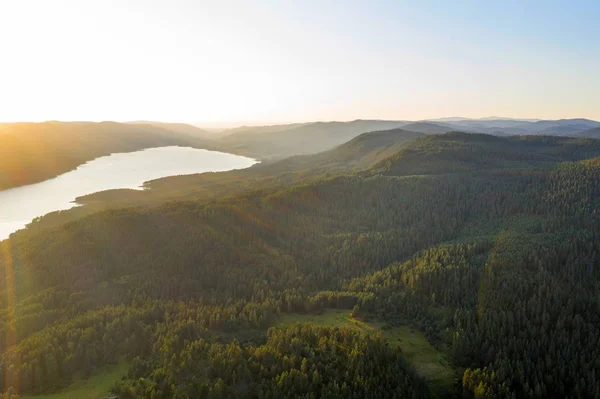 Vista Panorâmica Vale Com Lago Azul Montanhas Verão Bulgária Lagos — Fotografia de Stock