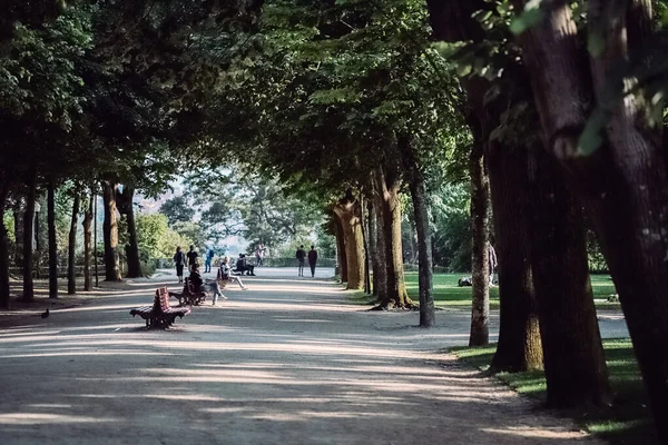 Porto, Portekiz - Mayıs 2019 Porto, Portekiz 'deki şaşırtıcı kristal saray parkında yürümek