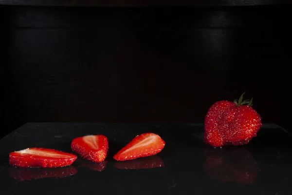 Rote Frische Erdbeeren Aus Nächster Nähe — Stockfoto