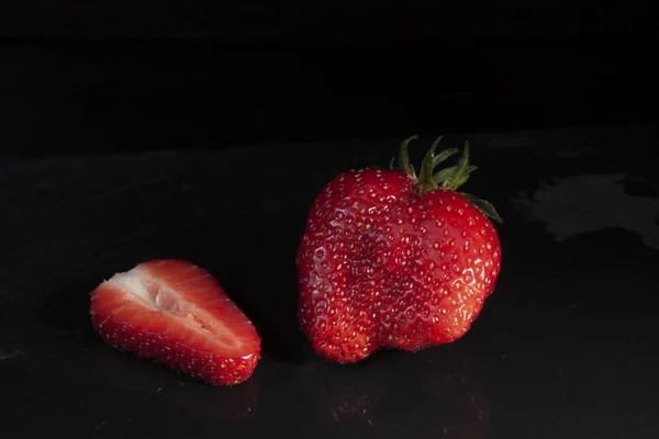 鲜红草莓味的近点 — 图库照片