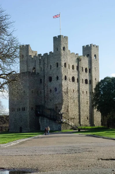 Rochester, Kent, İngiltere - 12 Şubat 2019 - Kent 'teki Rochester Şatosu
