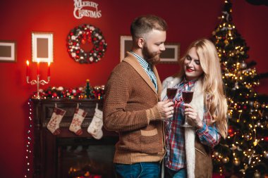 Dekore edilmiş bir festival Interio güzel Çift