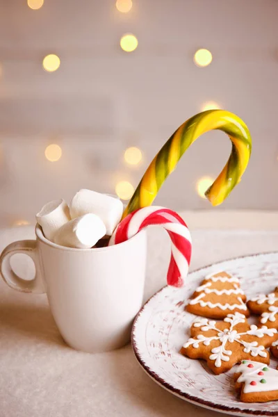 Karácsonyi háttér mézeskalács cookie-k — Stock Fotó