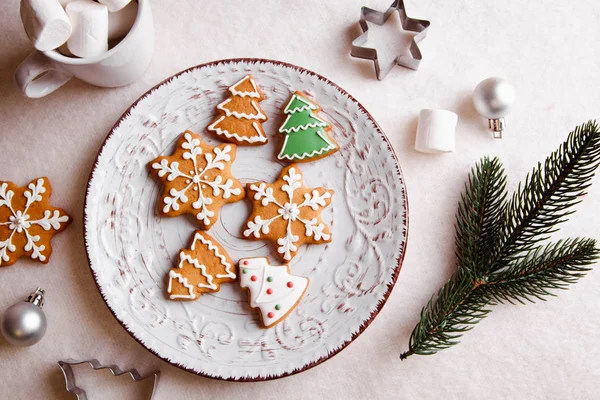 Weihnachten Hintergrund mit Lebkuchen — Stockfoto