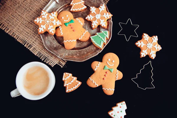 Hermosas galletas de fondo de Navidad — Foto de Stock