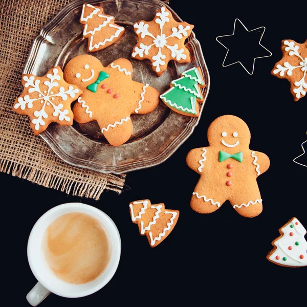 Hermosas galletas de fondo de Navidad — Foto de Stock