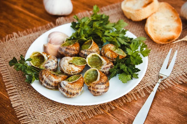 Escargots de Bourgogne - Caracóis — Fotografia de Stock