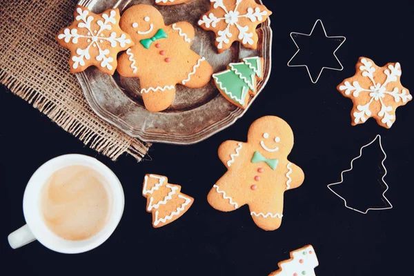 Gyönyörű karácsonyi háttér a cookie-k — Stock Fotó