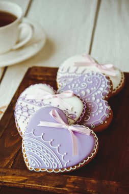 Sevgililer günü zencefilli yürekleri için güzel arka plan