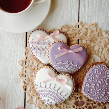 Sevgililer günü zencefilli yürekleri için güzel arka plan