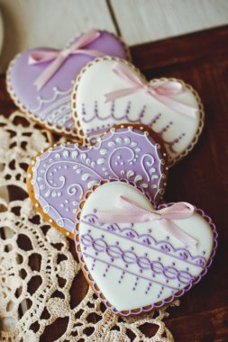 Sevgililer günü zencefilli yürekleri için güzel arka plan