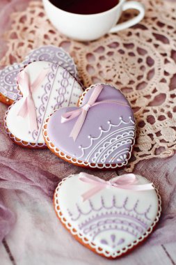 Sevgililer günü zencefilli yürekleri için güzel arka plan