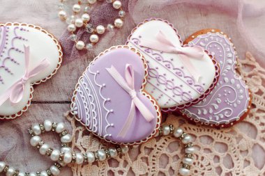 Sevgililer günü zencefilli yürekleri için güzel arka plan