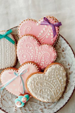 Sevgililer günü zencefilli yürekleri için güzel arka plan