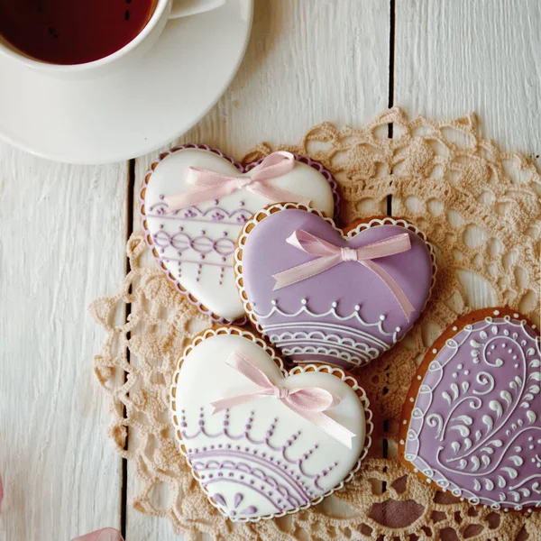 Sevgililer günü zencefilli yürekleri için güzel arka plan