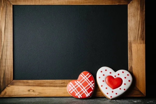 Sevgililer günü zencefilli yürekleri için güzel arka plan — Stok fotoğraf